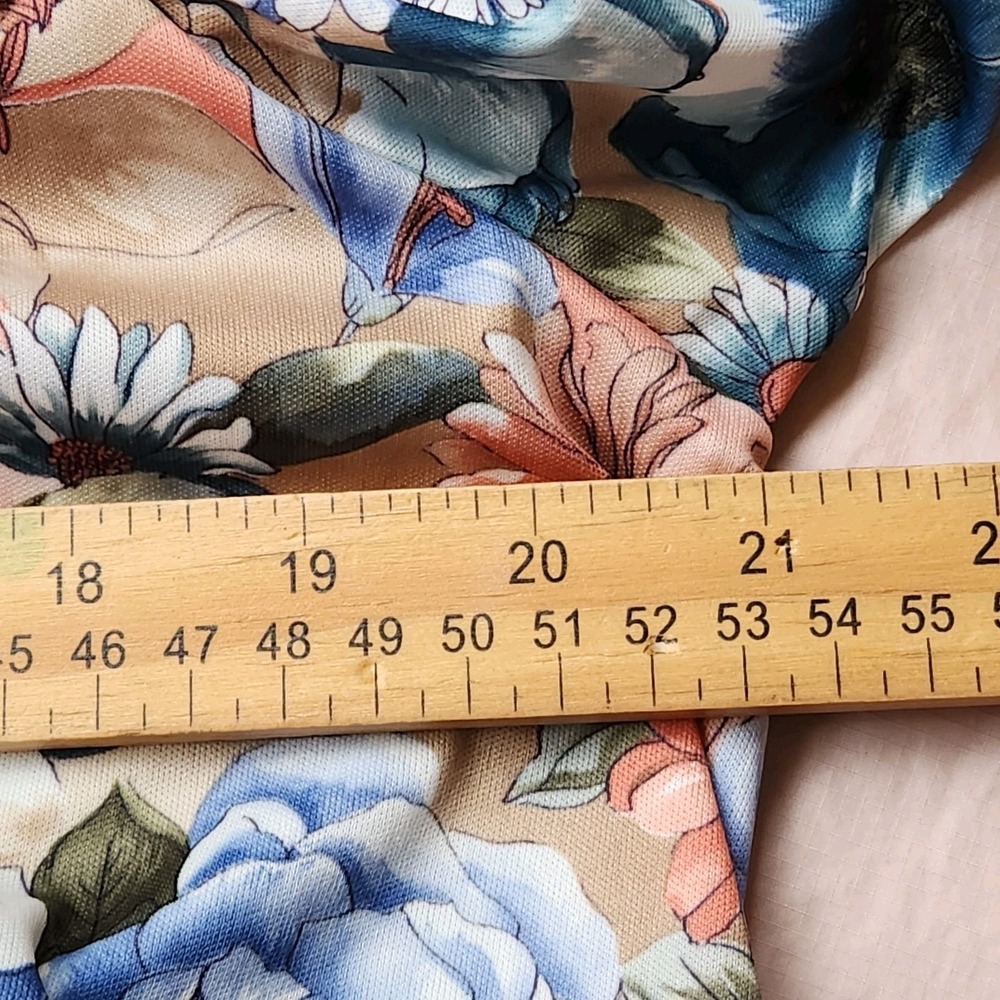 VTG 80s JoRo Fashions Floral Midi Dress Ruffle Bib Collar Made in USA Size 14 - Picture 7 of 8